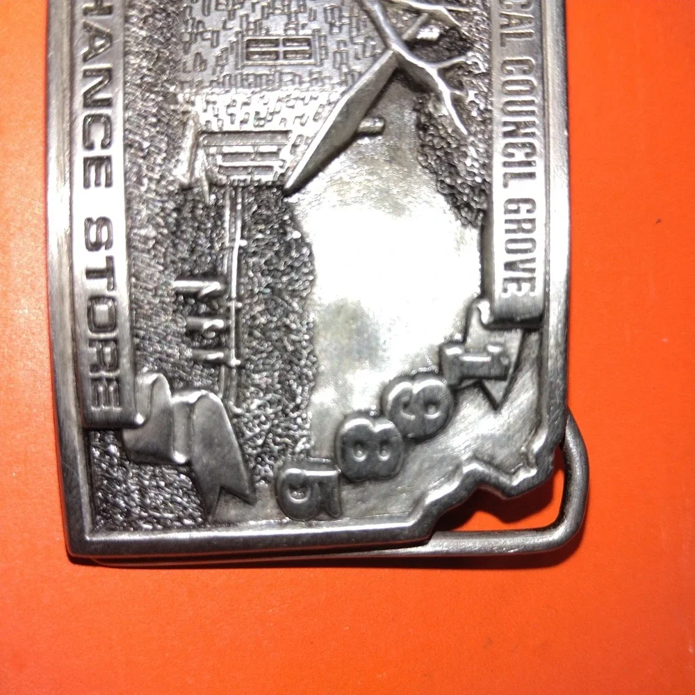 Vintage Last Chance Store Council Grove Belt Buckle Ltd Ed 119/500 Pewter